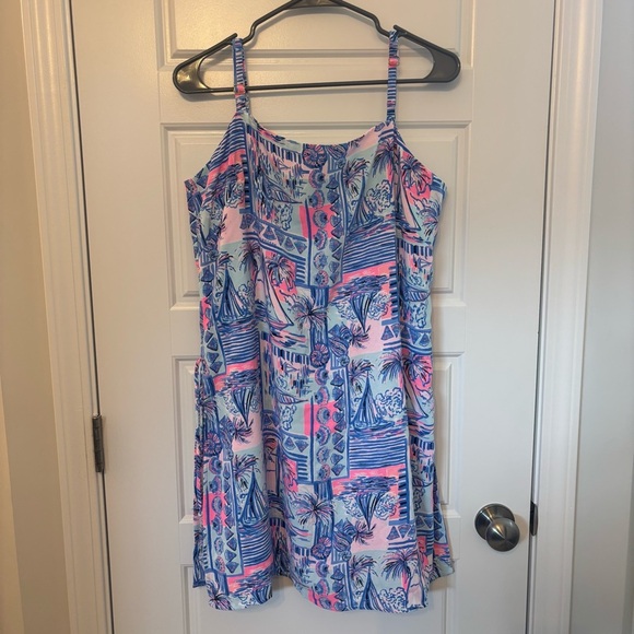 Lilly Pulitzer Sahar Romper Dress Blue Whisper Yeah Buoy 14 Sailboat Coastal - Picture 6 of 12